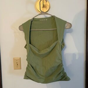 Abercrombie & Fitch Olive Green Square Neckline Top